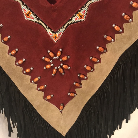 Genuine Leather beaded ladies size XL top - Picture 2 of 7